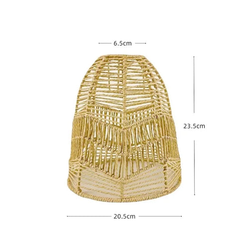 Rattan pendant chandelier with lampshade for hanging lighting - vue 15 sur 17