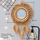 hand woven decorative round wall mirrors for home