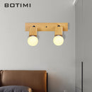 Botimi triple wooden mirror wall light nordic adjustable hotel wall lamp