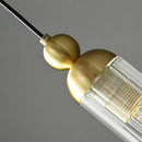 Clear glass chandelier with adjustable copper cord
