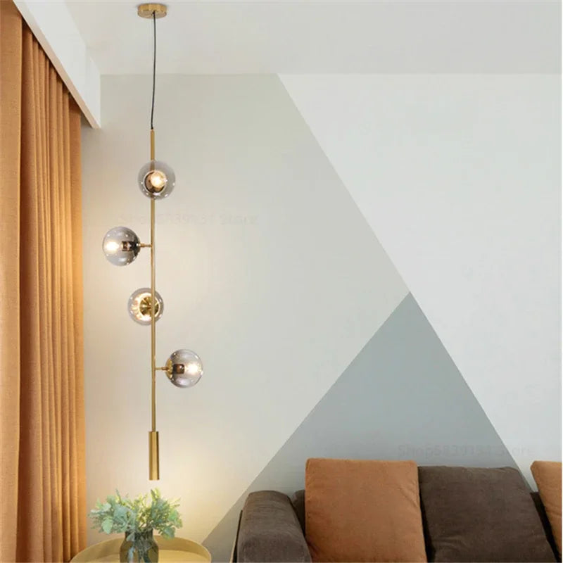 Modern Nordic glass pendant light for living room - vue 3 sur 16