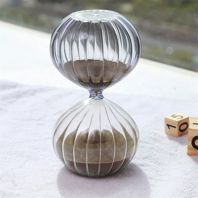 45-minute hemispherical striped hourglass handmade glass decoration
