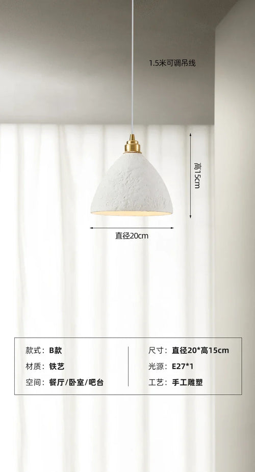 Handcrafted wabi-sabi pendant light for modern Japanese ambience - vue 8 sur 16