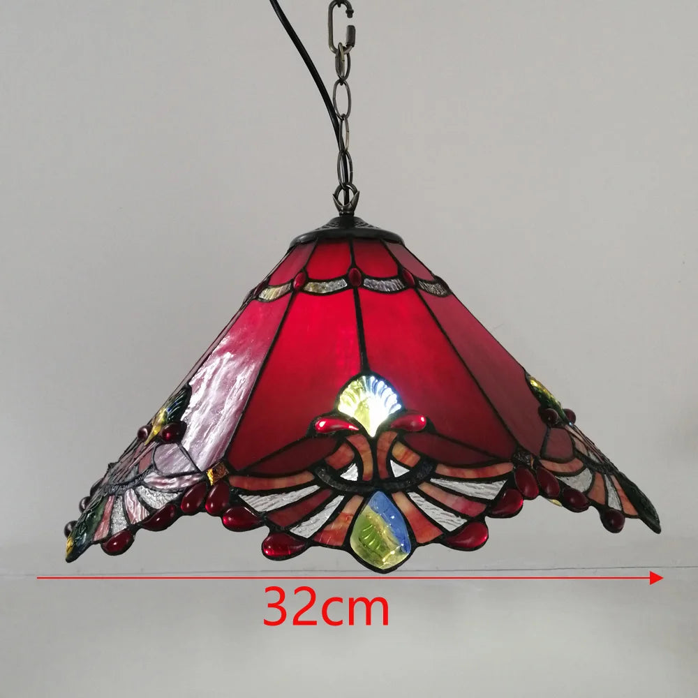 Tiffany stained glass chandelier Mediterranean style for elegant interiors - vue 19 sur 22