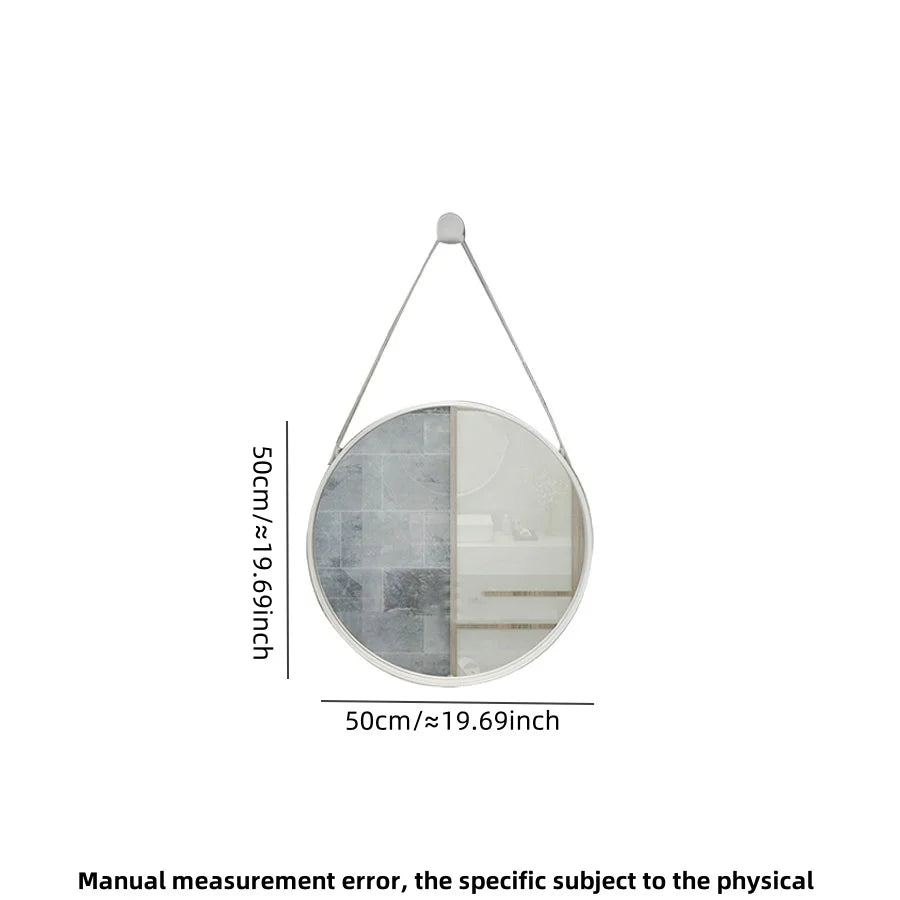 round gold wall mirror for bathroom and hairdressing - vue 11 sur 18