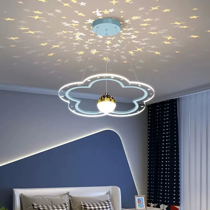 Modern star-shaped chandelier for children's decorative bedroom - vue 4 sur 18
