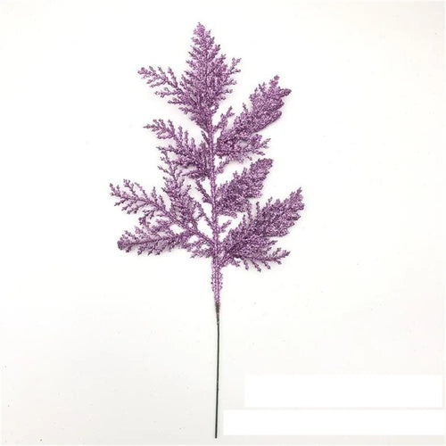Christmas pine leaves glitter for DIY wreath and tree decoration - vue 7 sur 17
