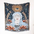 Nordic bohemian landscape throw for sofa, living room, bedroom