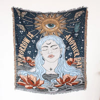 Nordic bohemian landscape throw for sofa, living room, bedroom