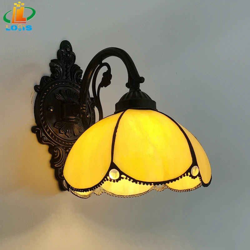 Mediterranean style curved glass wall light for a cosy interior