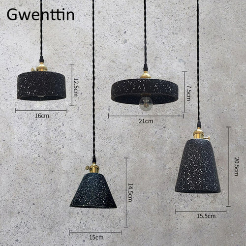Retro cement pendant chandelier for indoor lighting - vue 6 sur 10