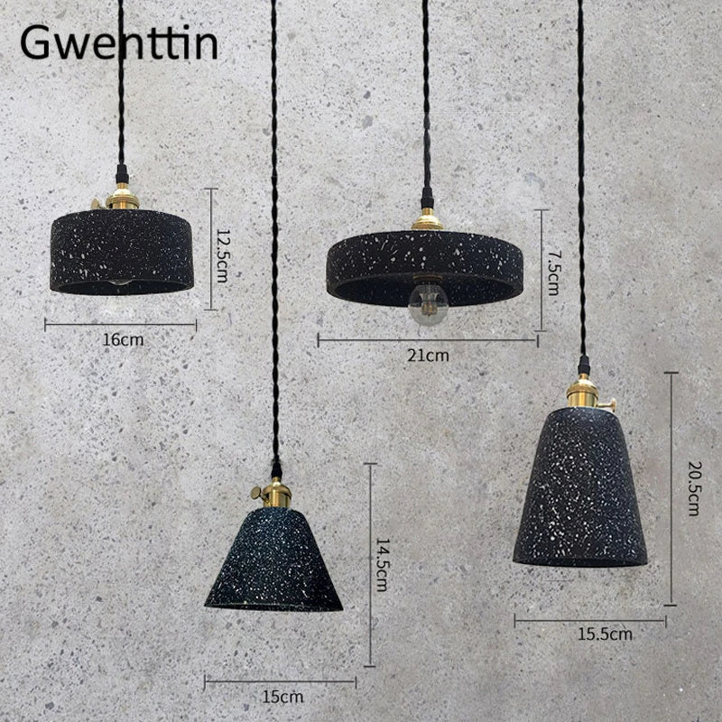 Retro cement pendant chandelier for indoor lighting - vue 6 sur 10