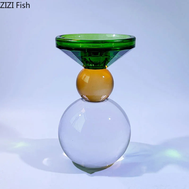 Coloured crystal candle holders for modern and romantic decor