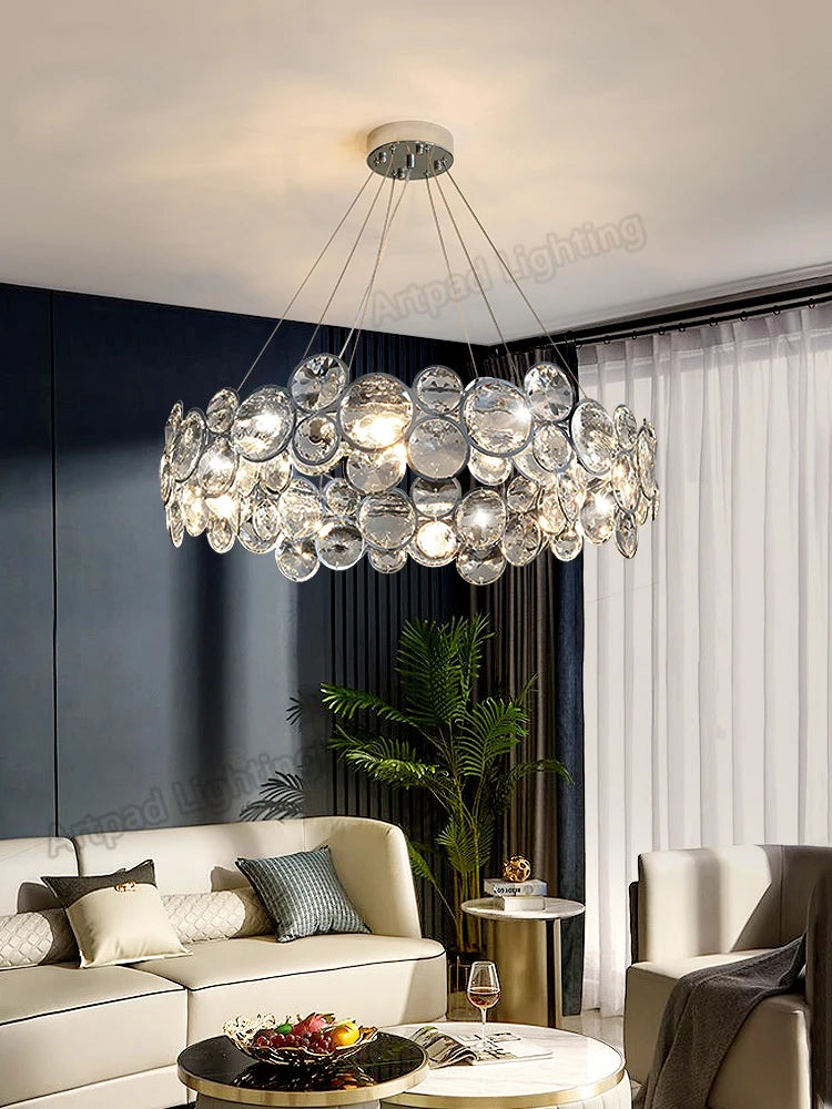 Modern crystal chandelier for elegant and romantic interior decoration - vue 6 sur 6