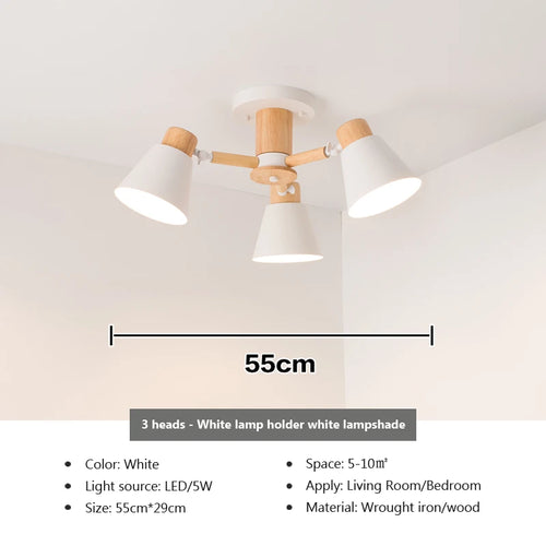 Nordic solid wood chandelier modern lighting for hotel and restaurant - vue 16 sur 20