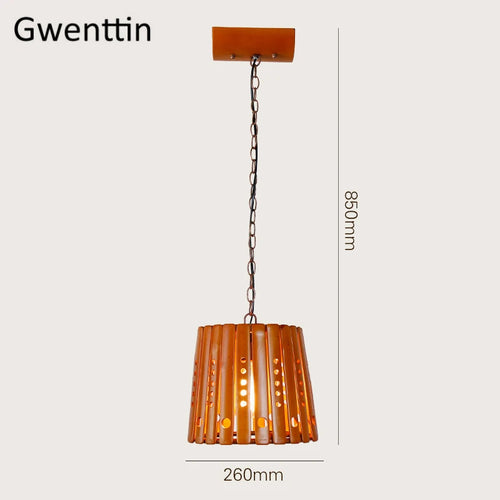 Bamboo pendant light for Asian-inspired home decor - vue 7 sur 7