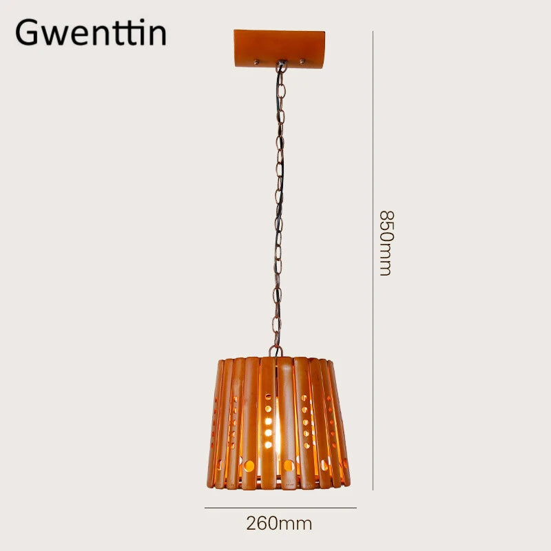 Bamboo pendant light for Asian-inspired home decor - vue 6 sur 7