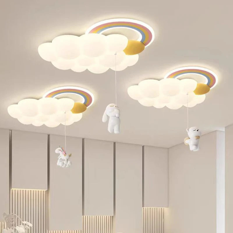 Rainbow cloud LED ceiling light for children's room