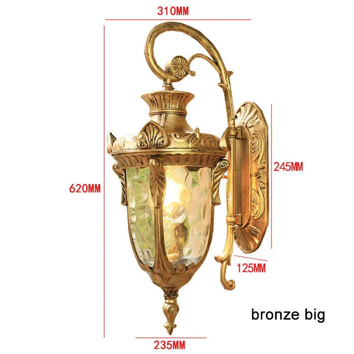 Waterproof country-style outdoor wall light for outdoor spaces
