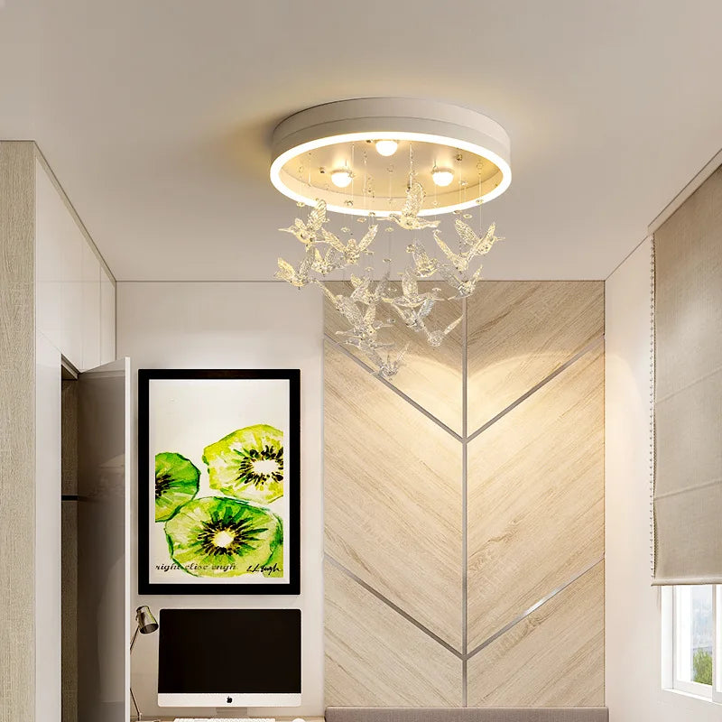 Creative warm and romantic modern LED crystal chandelier - vue 5 sur 8