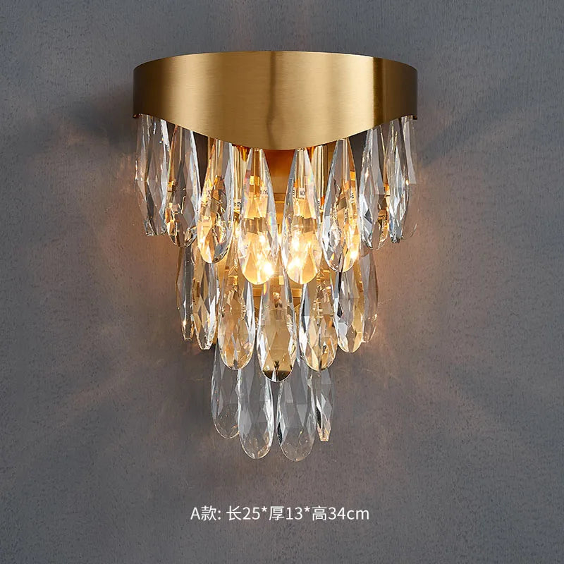Modern luxury crystal wall light elegant interior decor