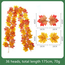 Decorative artificial silk maple leaf garland for garden