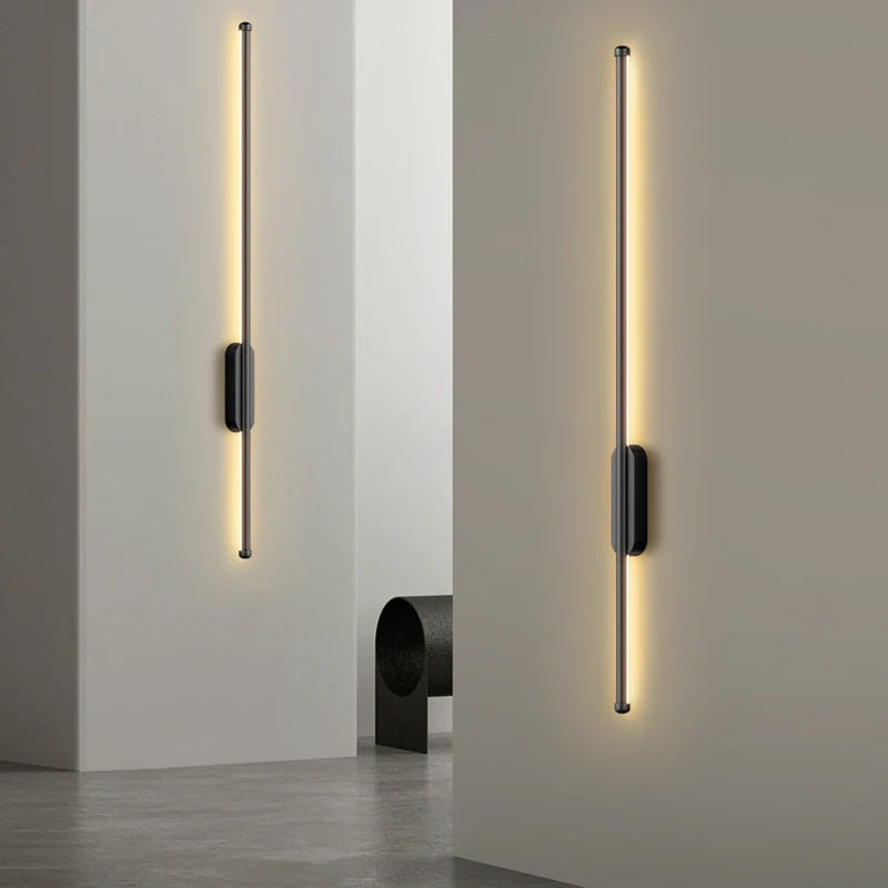Black and gold LED wall light