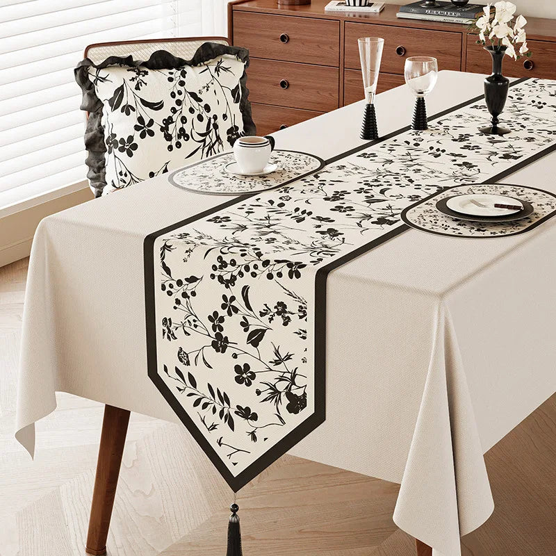 Floral botanical table runner countryside style