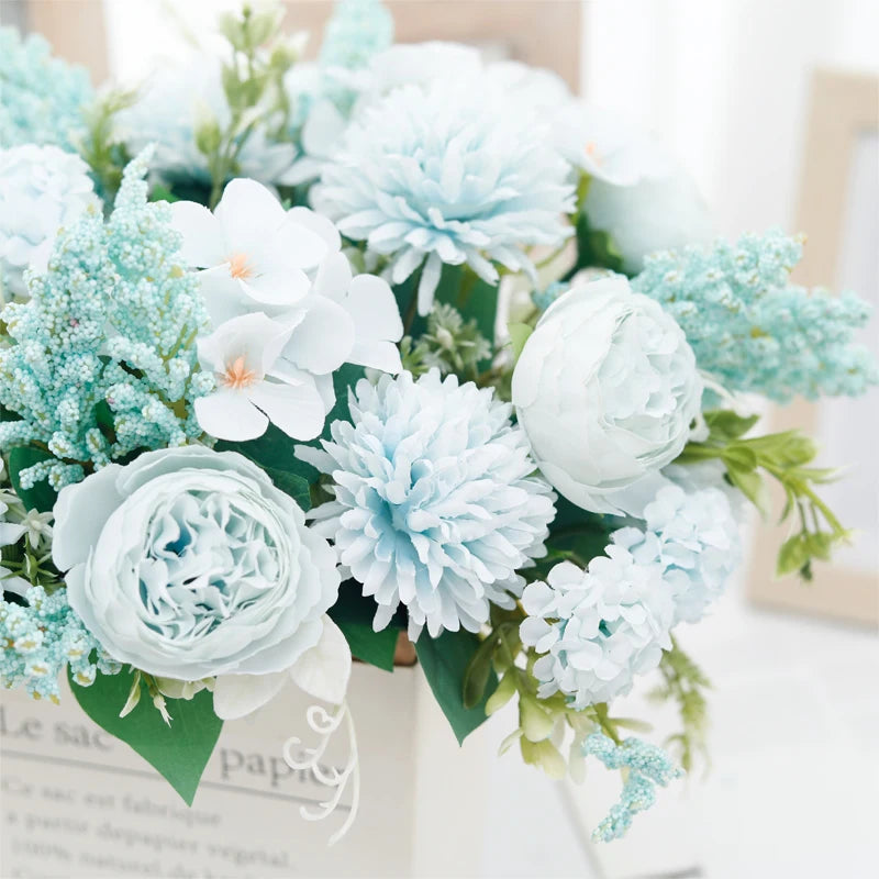 Silk peony bridal bouquets floral decorations for weddings - vue 6 sur 12