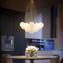 lustre moderne en verre avec boules led pour décoration