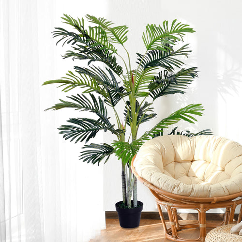 Artificial palm tree with pot and decorative moss - vue 3 sur 6