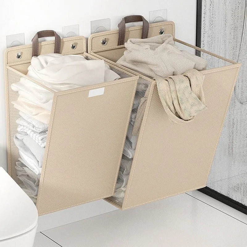 Multifunctional foldable laundry basket for storage and sorting