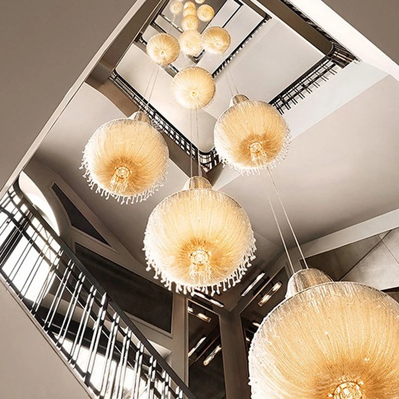 Retro crystal pendant light with creative and luxurious design