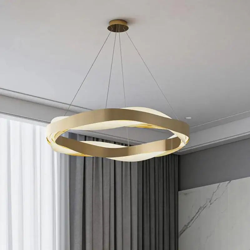 Modern steel LED chandelier with acrylic pendant