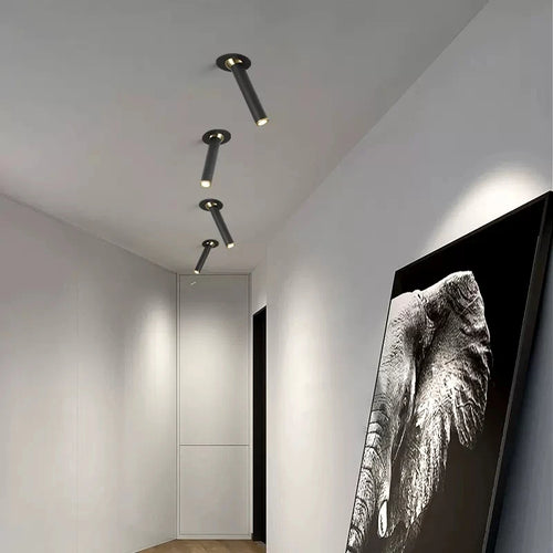 Modern rotating LED ceiling light for interior decoration - vue 3 sur 9