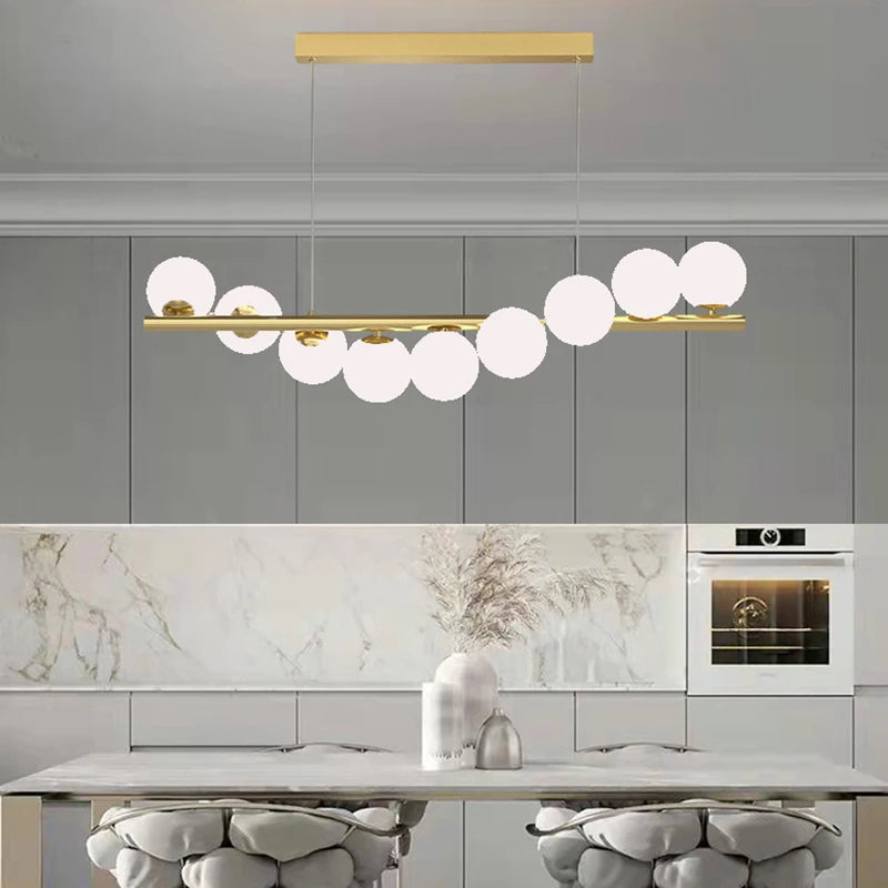 Creative glass chandelier with adjustable wire for bar and restaurant - vue 3 sur 9