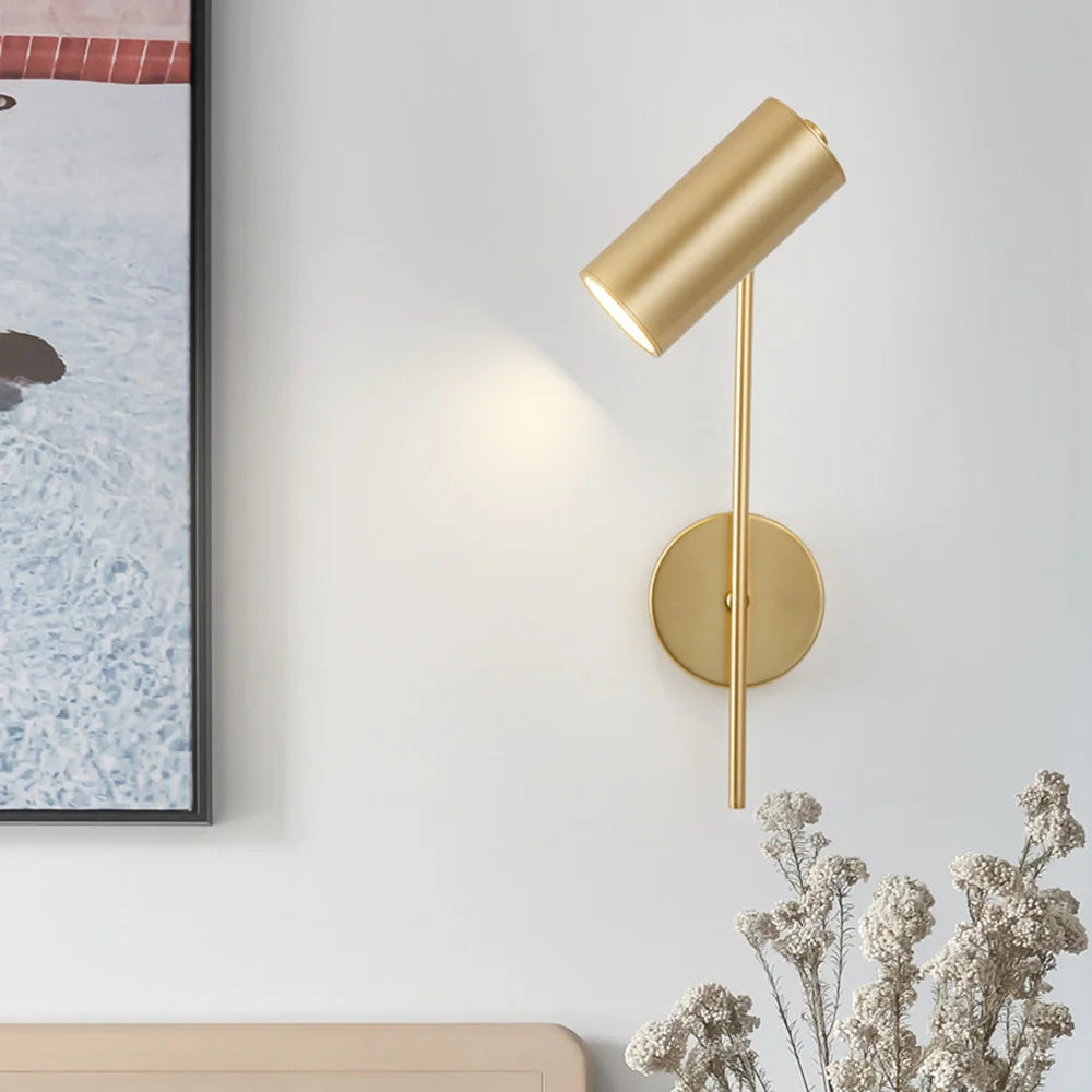 Modern rotatable LED wall light with long pole switch - vue 6 sur 10