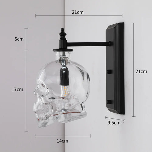 American loft retro LED skull wine bottle pendant light - vue 8 sur 9