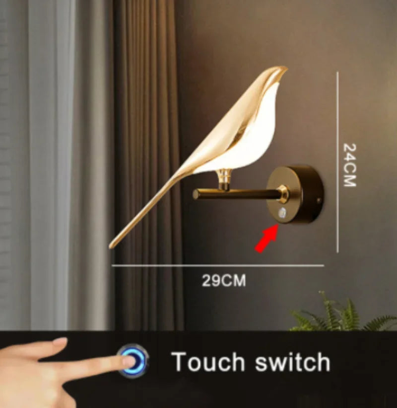 golden bird applique murale led rotative 	 suspendue - vue 4 sur 7