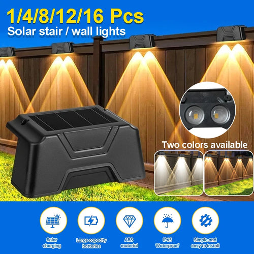 Set of decorative solar LED lamps for outdoor and garden