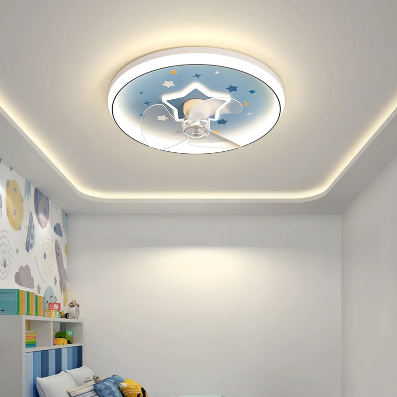 Modern LED ceiling light with fan decorative indoor fixture