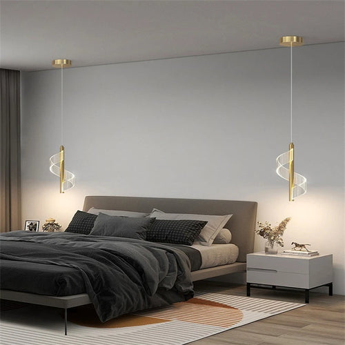 Modern nordic twist acrylic chandelier for stylish interiors - vue 6 sur 12