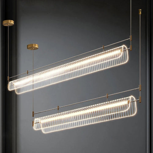 Modern Italian minimalist acrylic LED pendant light - vue 2 sur 18