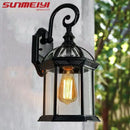 Retro aluminium outdoor wall light for garden and pathway