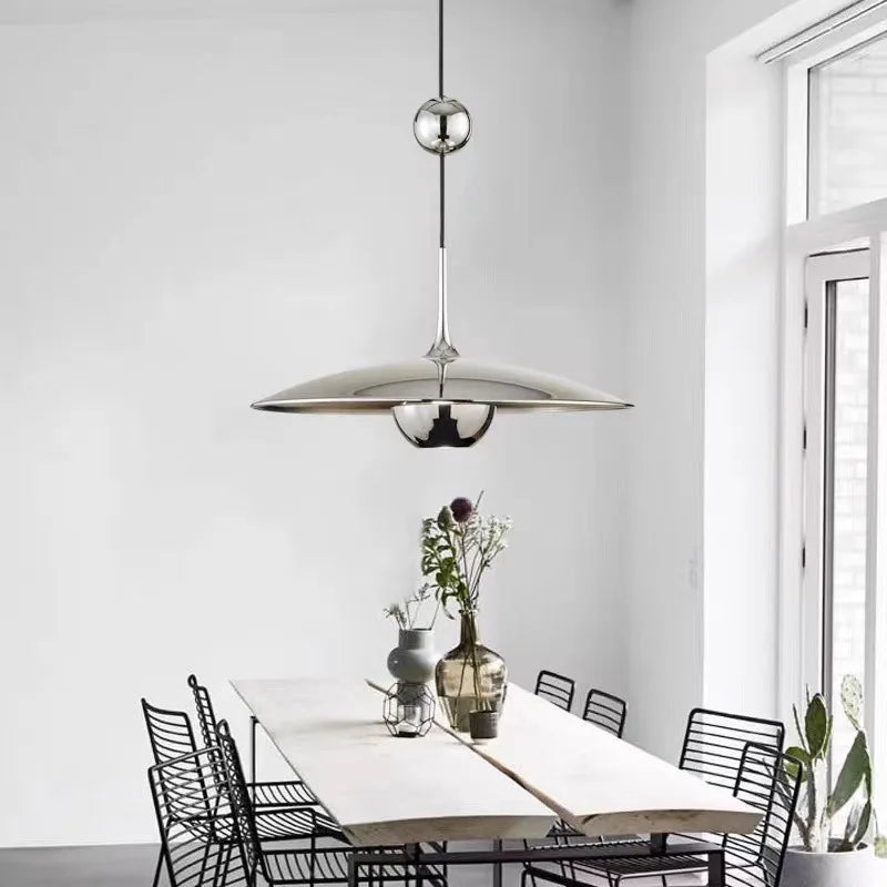 Designer flying saucer pendant light for commercial spaces and bars
