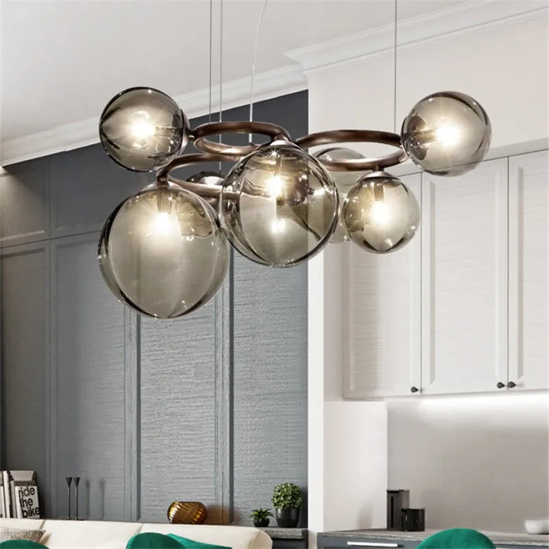 Nordic glass bubble chandelier for interior decoration