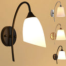 Antique American glass and iron LED bedside lamp for hotel