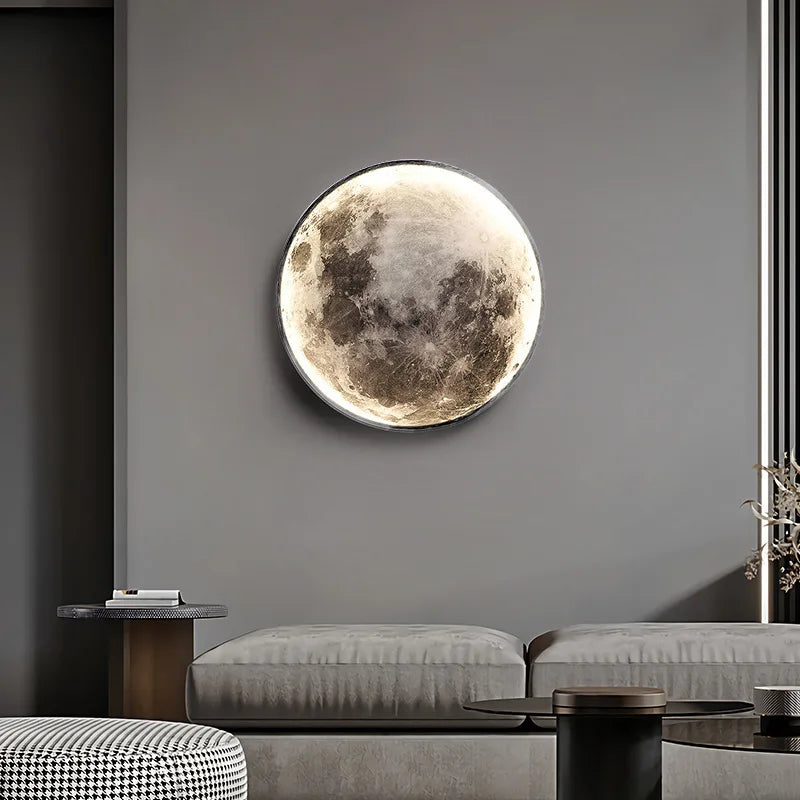 Modern moon-shaped 3D wall light decorative lighting