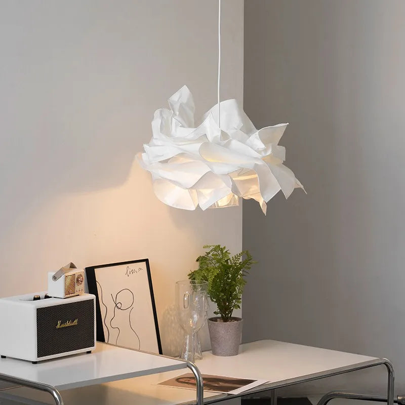 Minimalist paper LED chandelier for DIY indoor lighting