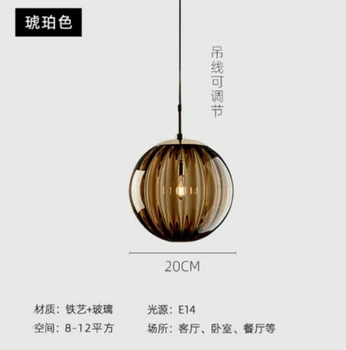 Modern nordic coloured glass chandelier with water grain effect - vue 21 sur 29